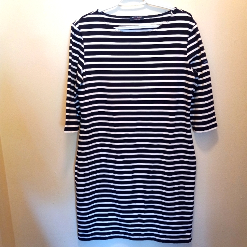 NWOT St. James Nautical Themed Black & White Striped Dress